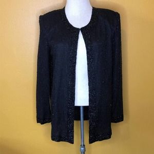 Stenay Vintage Silk Black Beaded Jacket S
